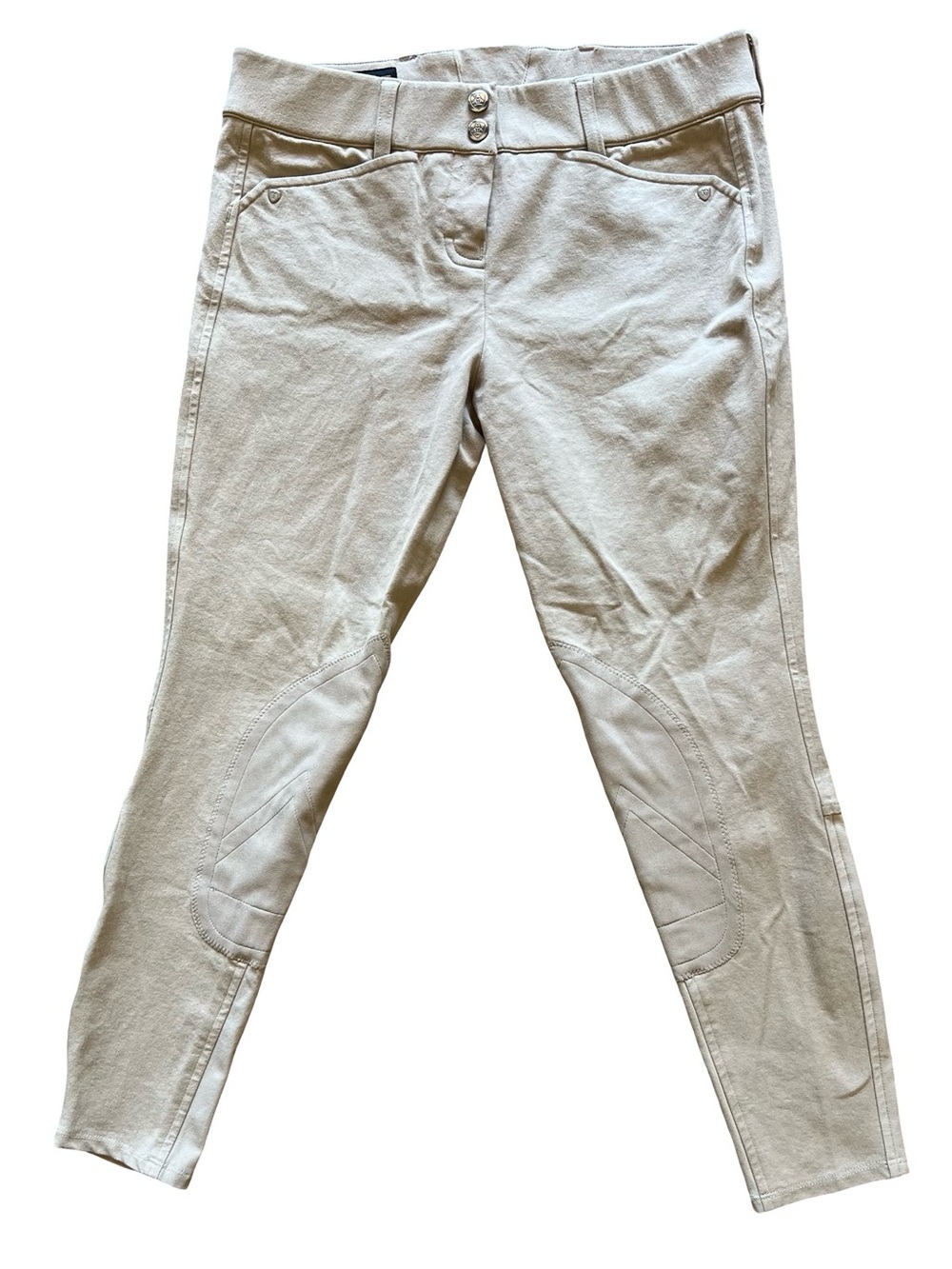 ARIAT Women’s Riding Breeches Tan 26R Stretch Cotton Equestrian Knee Patch Pants